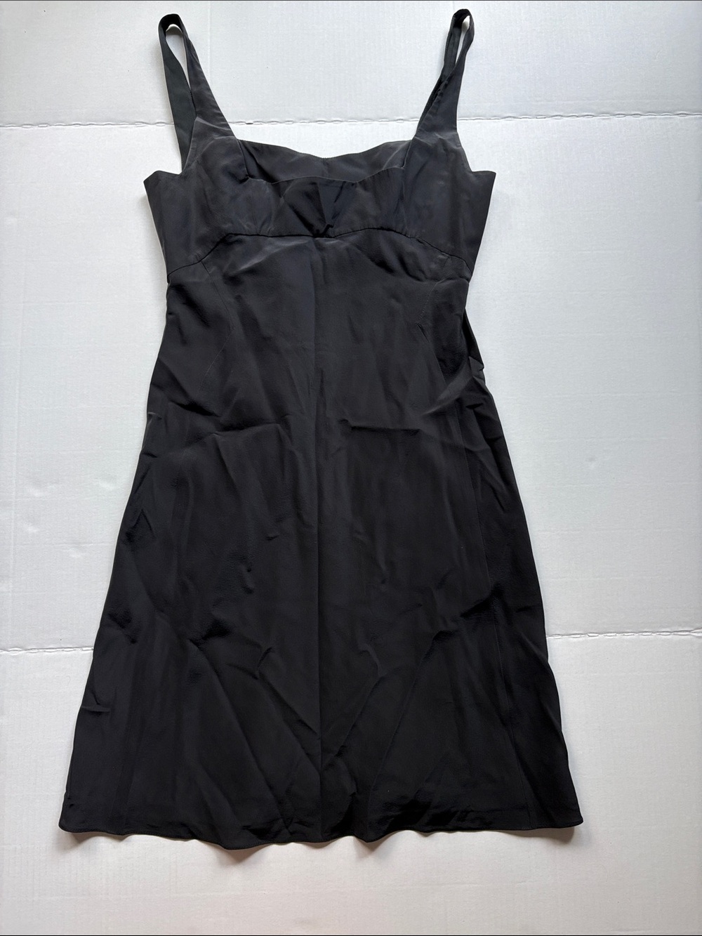 Narciso Rodriguez Black Midi Slip Dress with Thin Straps